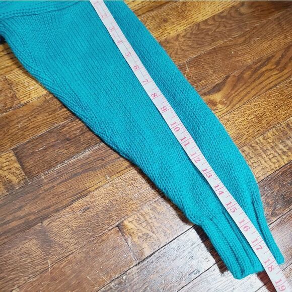 Vintage 90s Y2K Teal Oversized Slouchy Knit Sweater - Picture 10 of 13